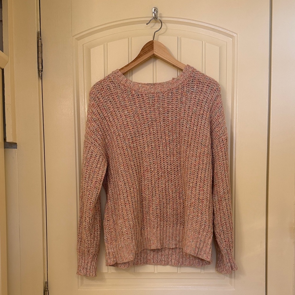 Forever 21 Speckled Light Pink Crewneck Sweater